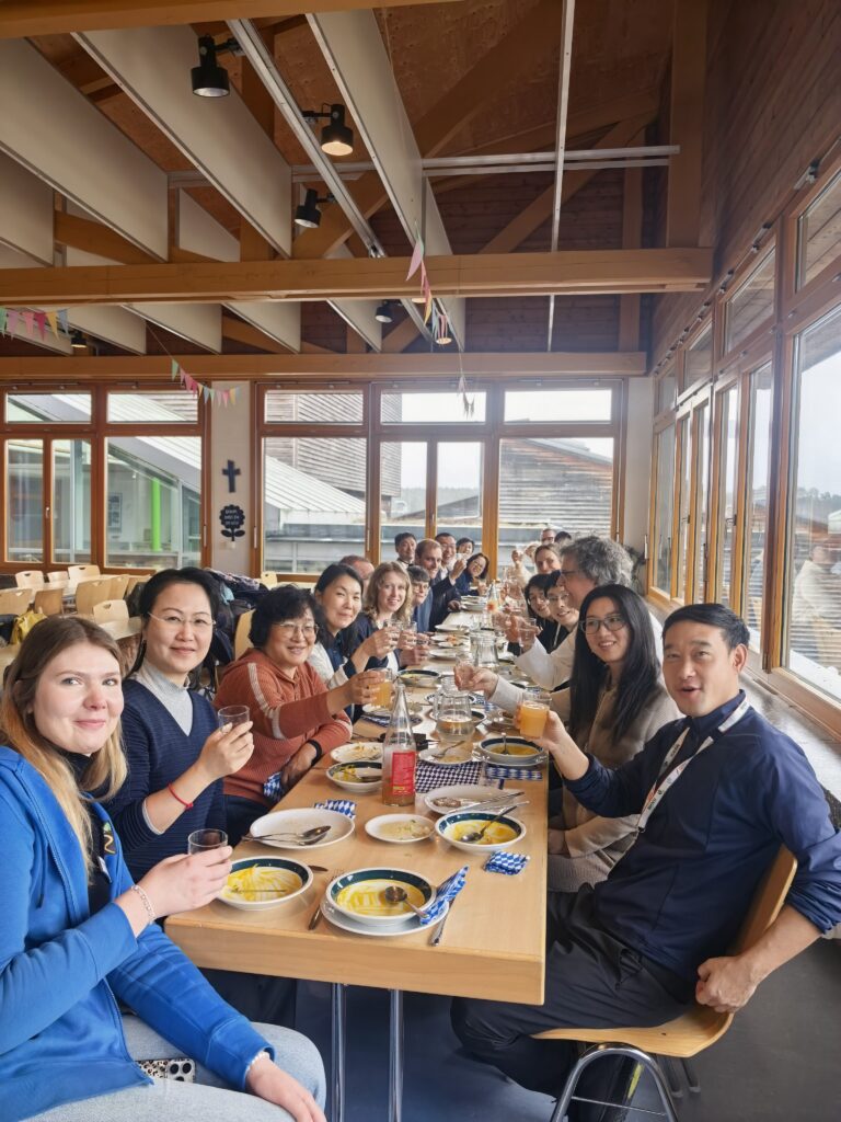 Delegation enjoys organic lunch at the School Camp in Pottenstein